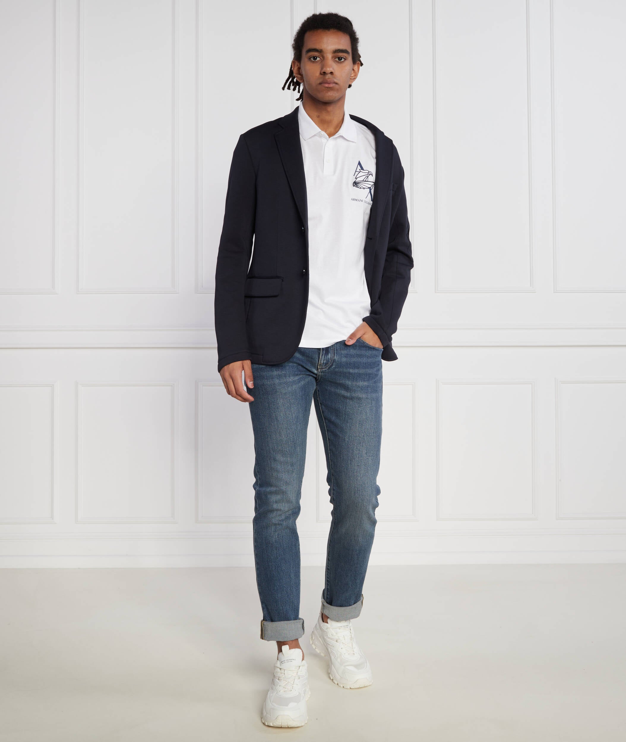 Armani Exchange Regular Fit Polo T-Shirt With Eagle Logo