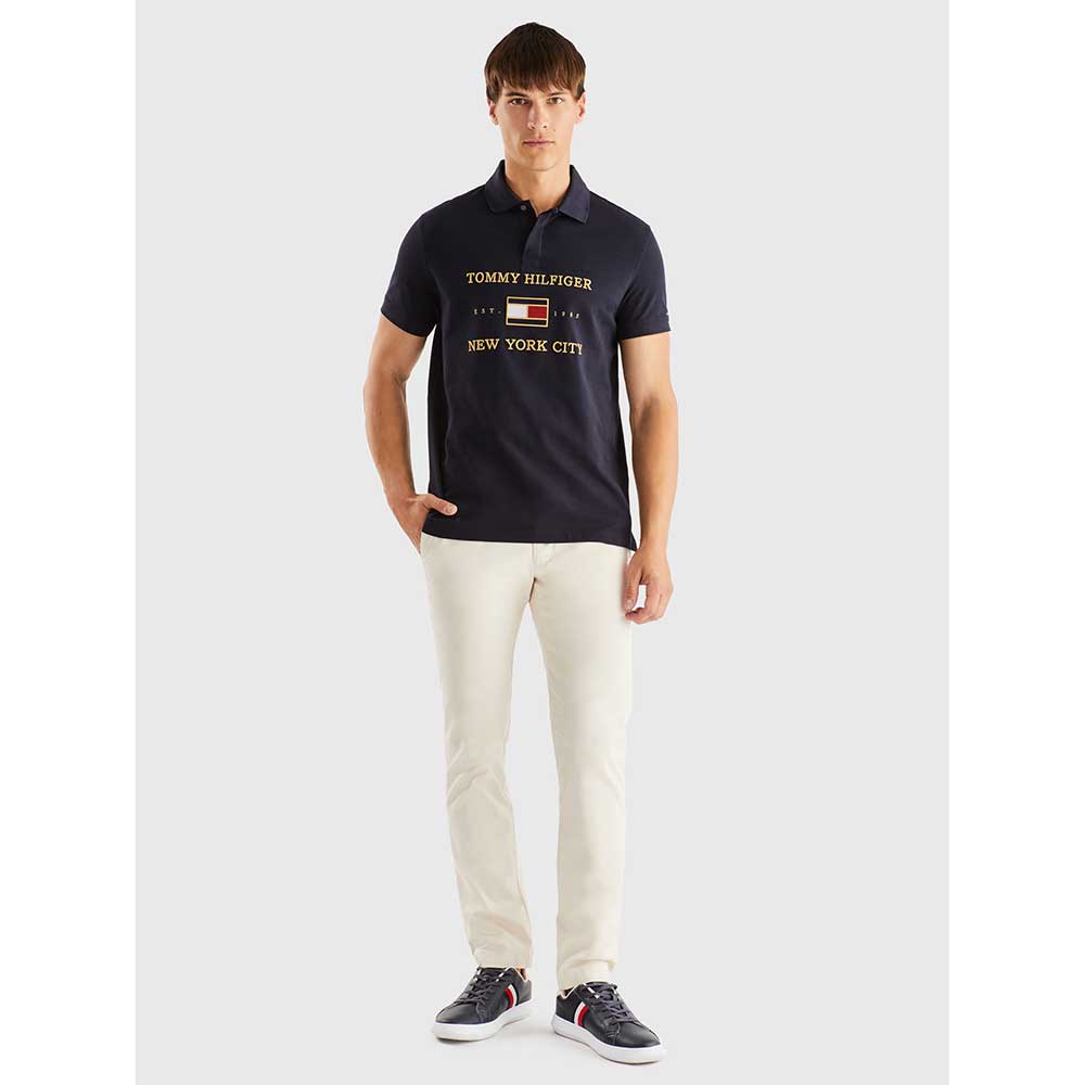 TOMMY HILFIGER Men's Regular Fit New York City Embroidered Logo Badge Polo Shirt