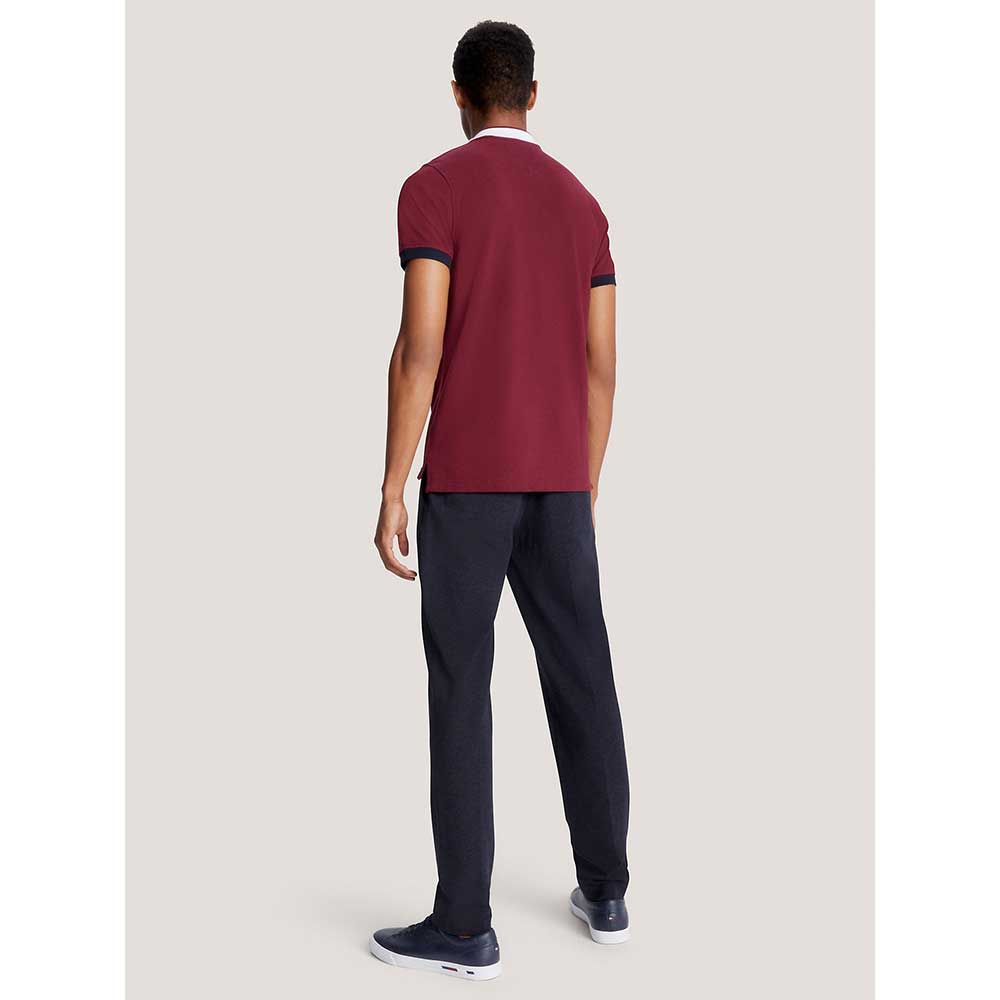 TOMMY HILFIGER Slim Fit Signature Tipped Polo - Wine,