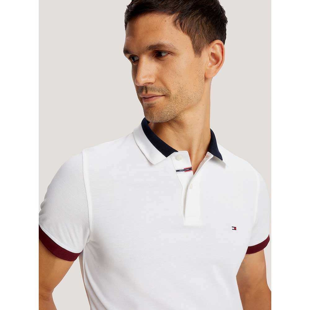 TOMMY HILFIGER Slim Fit Signature Tipped Polo - Wine,