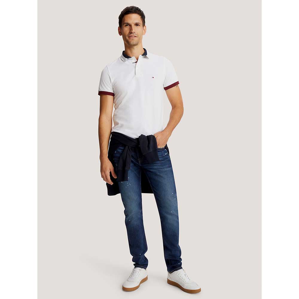 TOMMY HILFIGER Slim Fit Signature Tipped Polo - Wine,