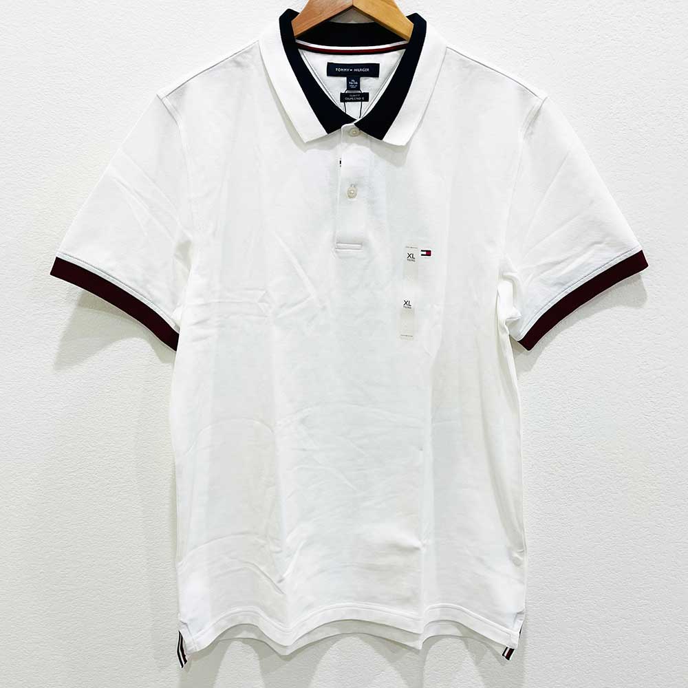 TOMMY HILFIGER Slim Fit Signature Tipped Polo - Wine,