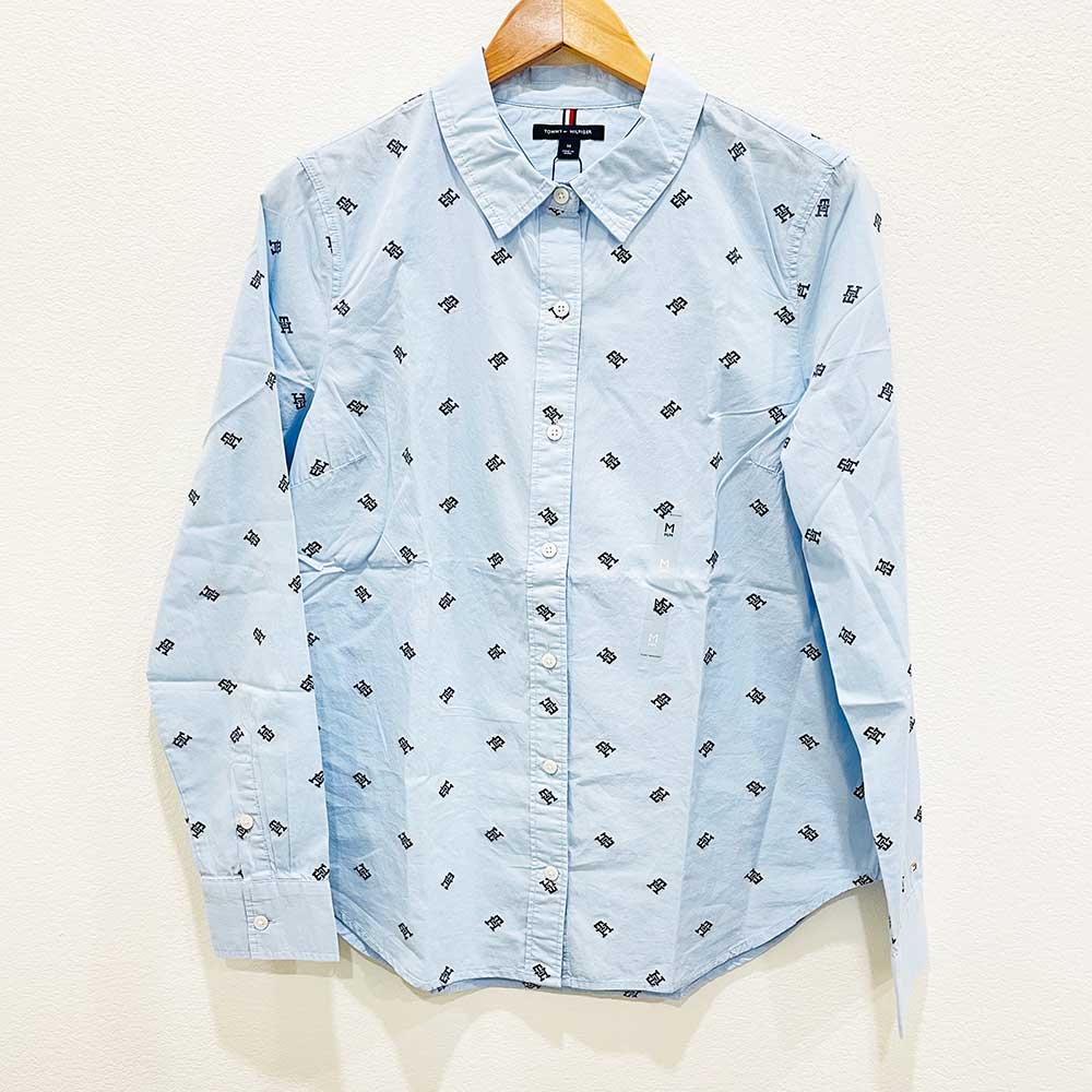Tommy Hilfiger Fil Coupe Monogram Shirt - Blue