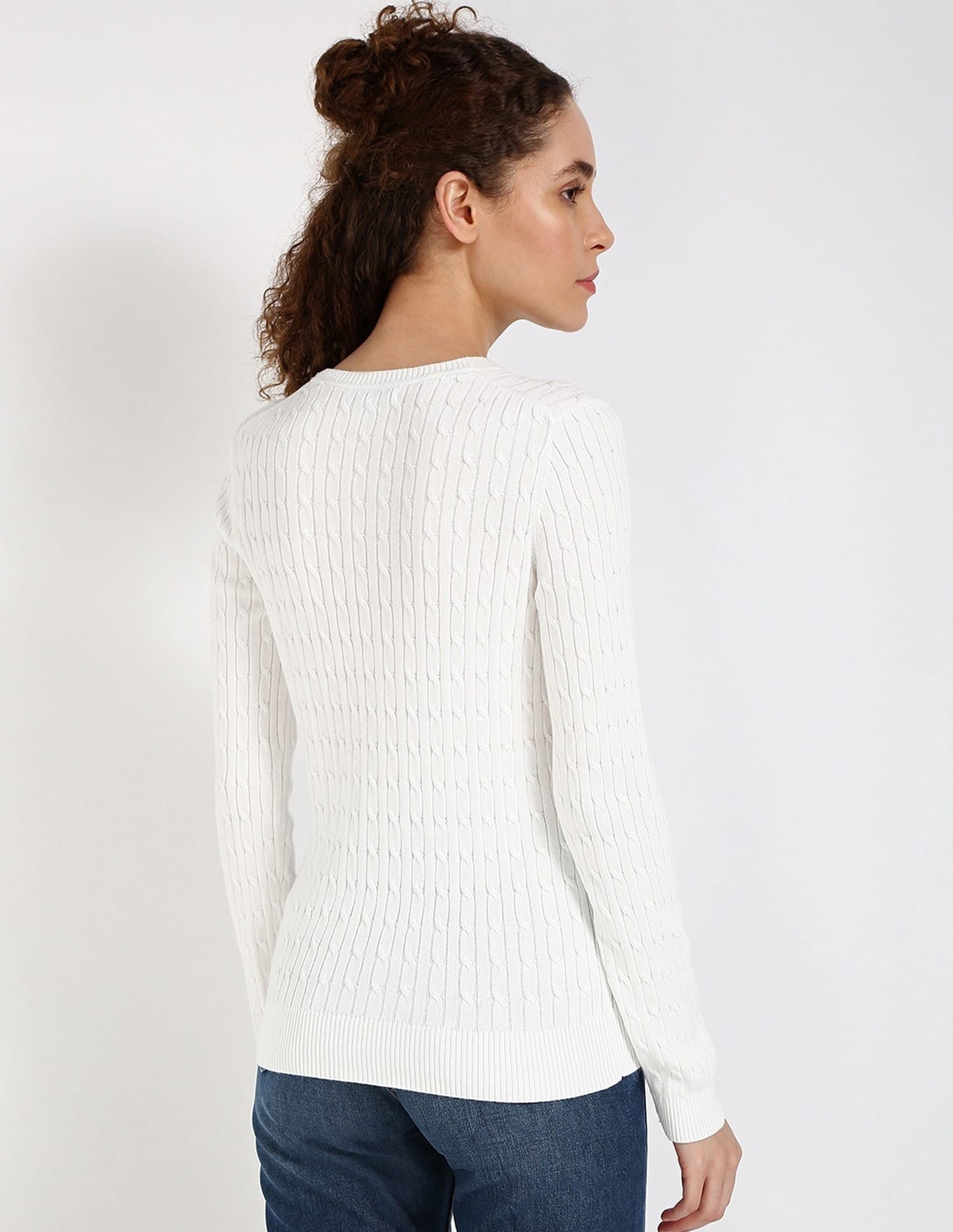 Tommy Hilfiger Women's Premium Cotton Cable Knit Crew Neck Sweater - HIPPO US Brands Tommy Hilfiger