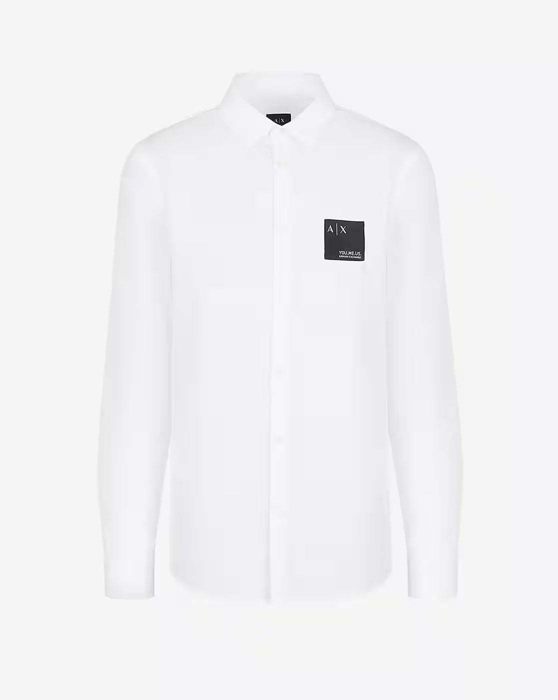 ARMANI EXCHANGE Organic Cotton Regular Fit Shirt with Jacquard Logo Label