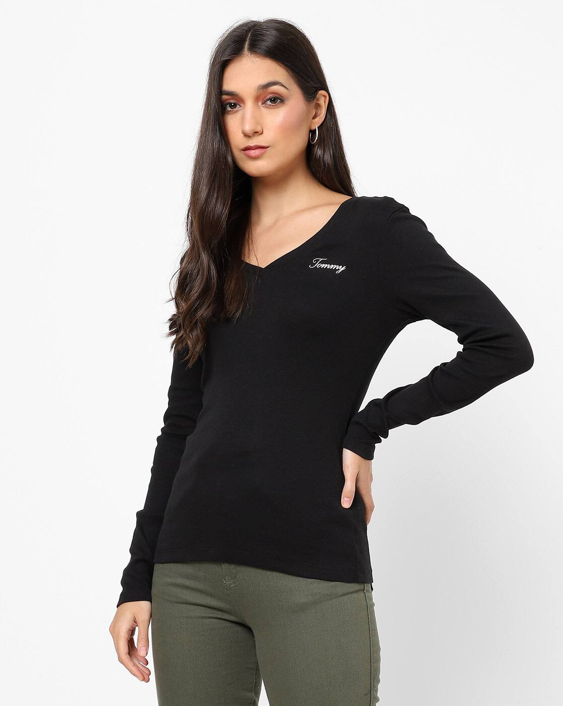 TOMMY HILFIGER Full-Sleeve V-neck T-shirt