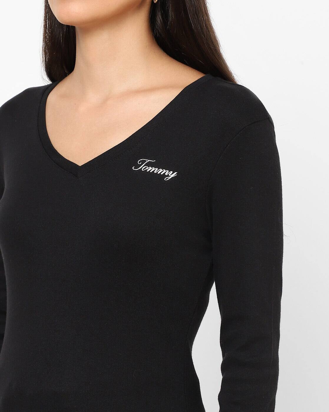 TOMMY HILFIGER Full-Sleeve V-neck T-shirt