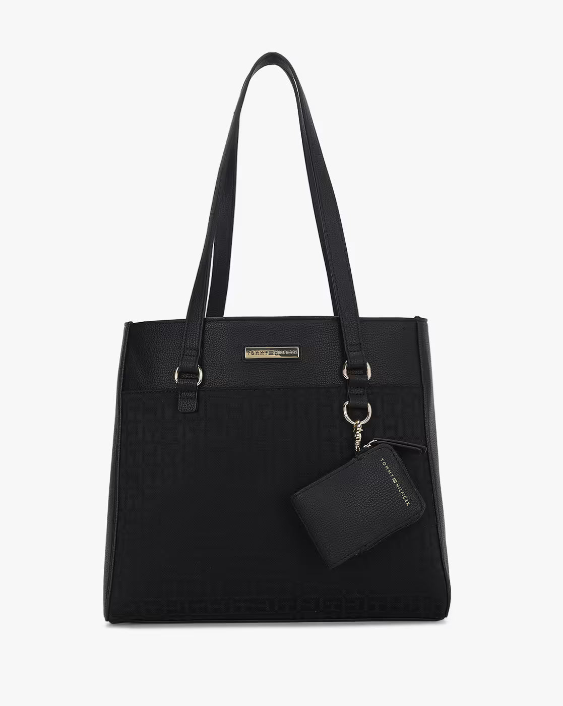 Tommy Hilfiger Logo Pattern Tote Bag with Detachable Pouch