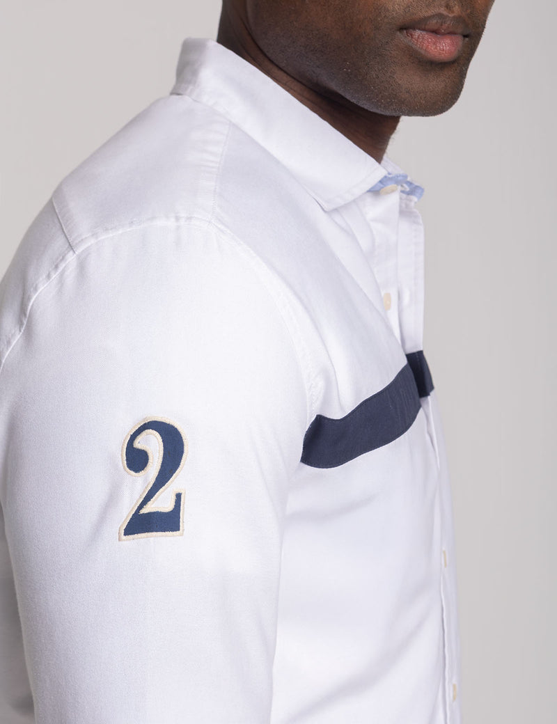 US. POLO ASSN LONG SLEEVE CHEST STRIPE OXFORD SHIRT