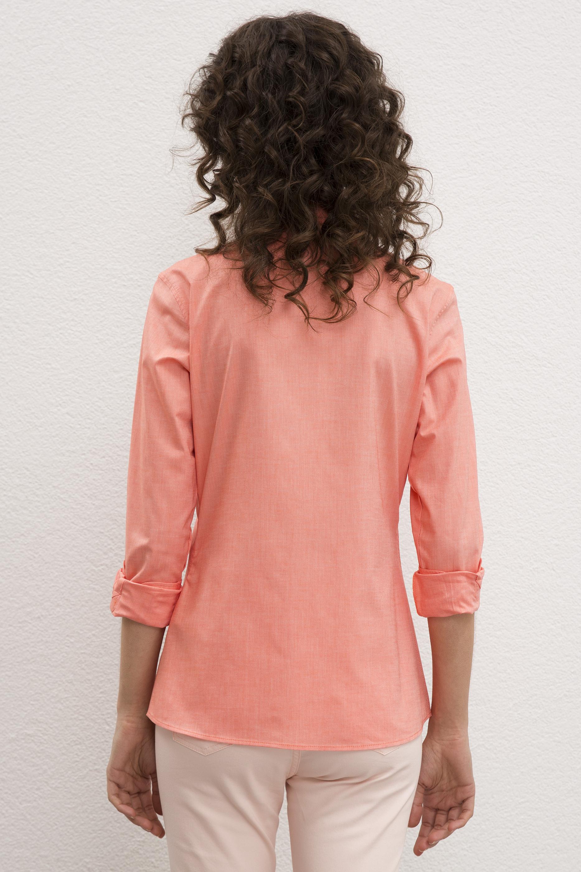 US. POLO ASSN Women's Lilac Linen Blend Long Sleeve Basic Shirt