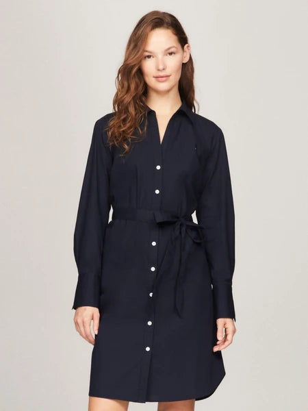 TOMMY HILFIGER Belted Poplin Shirtdress