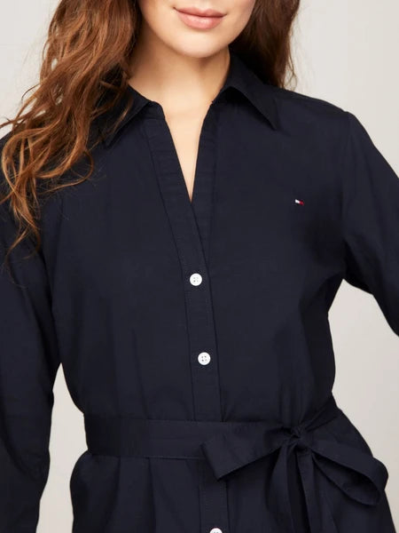 TOMMY HILFIGER Belted Poplin Shirtdress