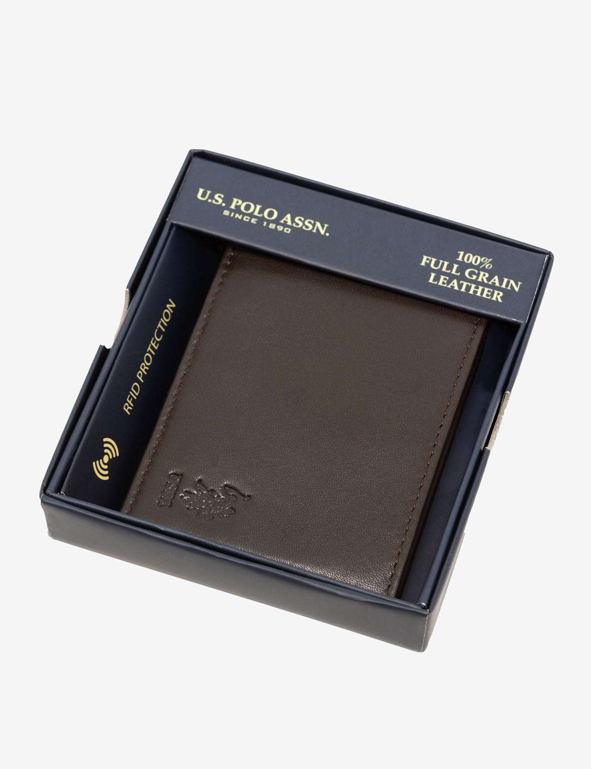 US Polo Assn. MENS LEATHER BIFOLD WALLET (PRETO) - Disponivel