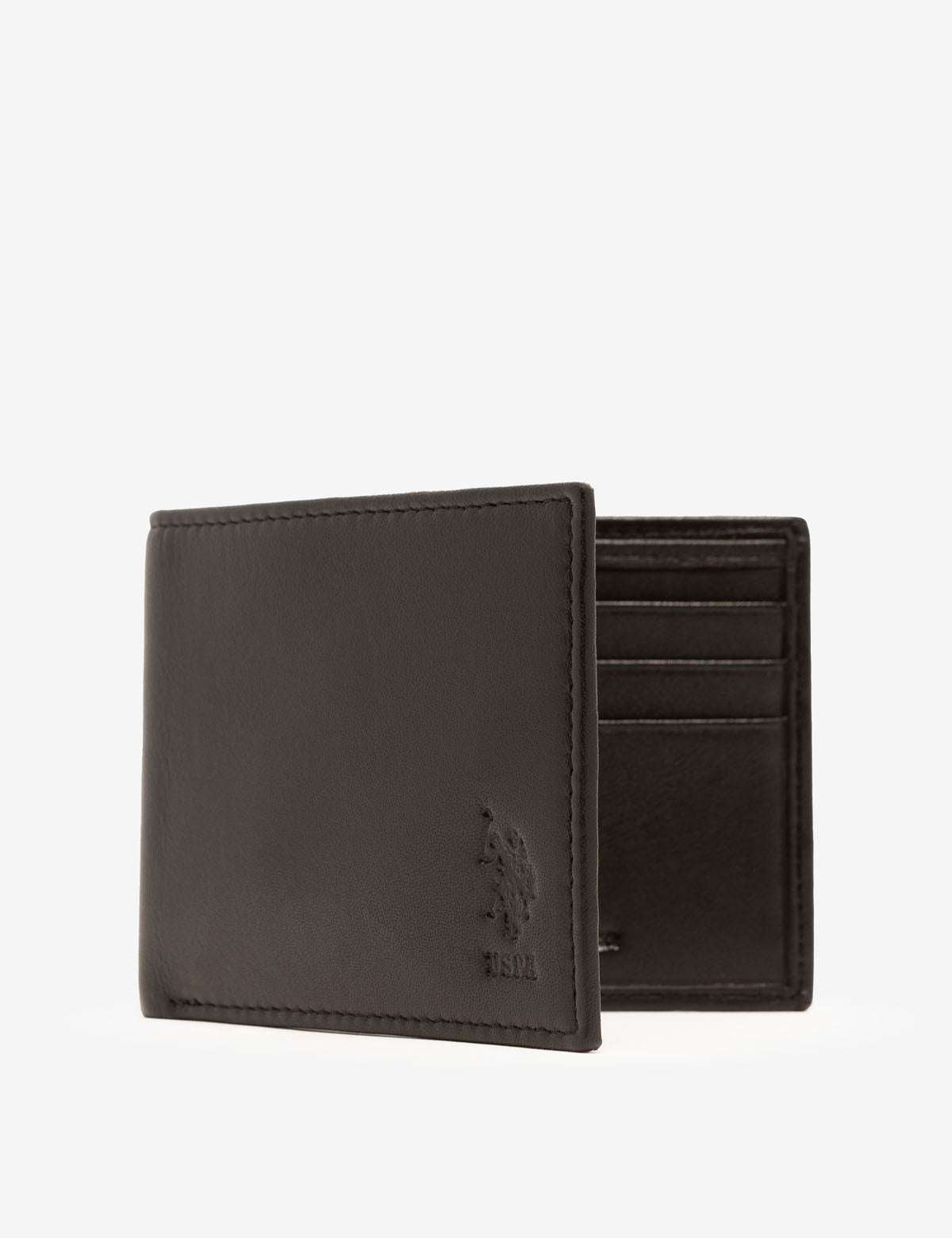 US Polo Assn. MENS LEATHER BIFOLD WALLET (PRETO) - Disponivel