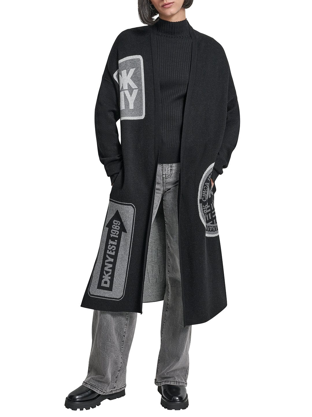 DKNY Oversized Patch Cardigan - HIPPO US Brands DKNY