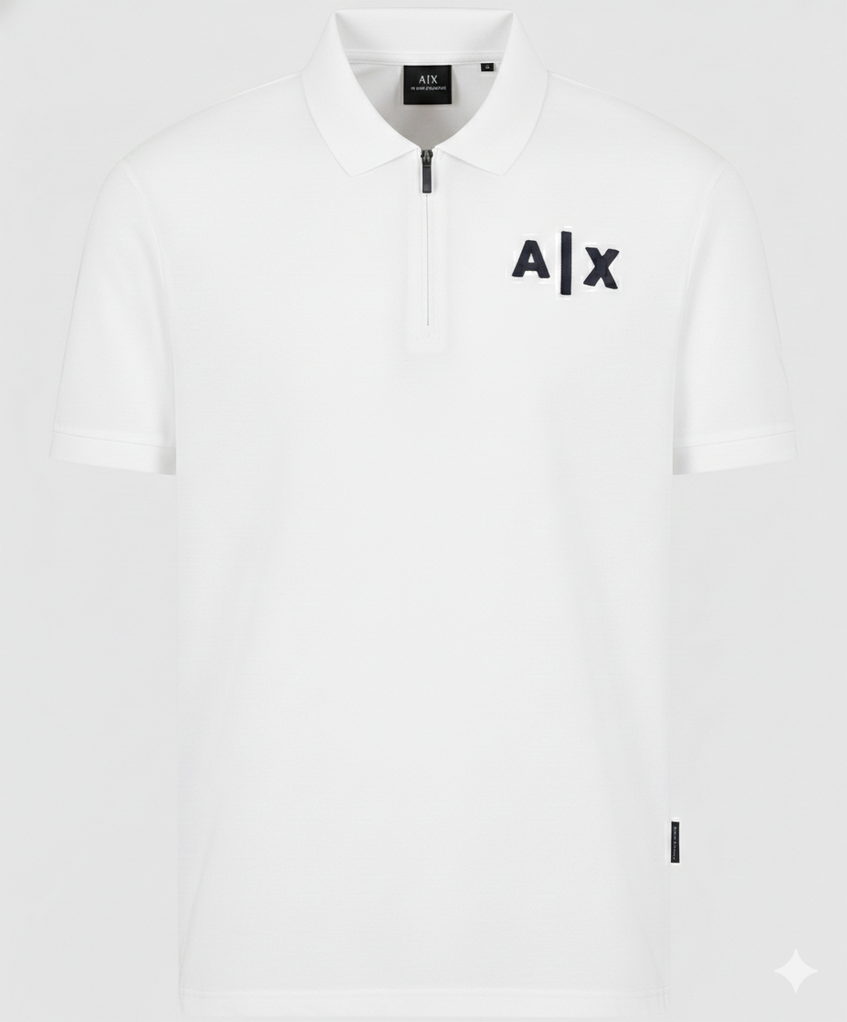 Armani Exchange Men's Cotton Pique Zipper Polo