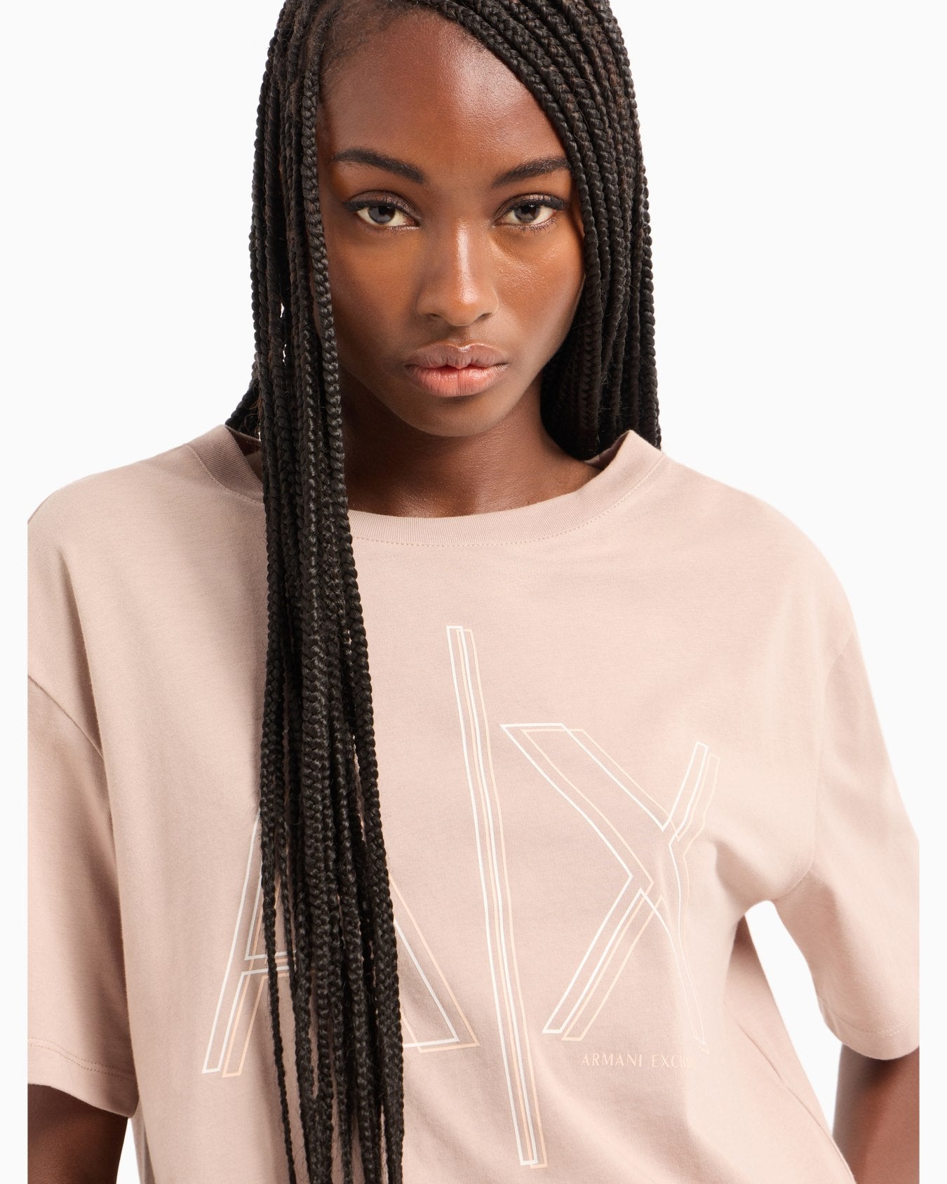 Cropped T-shirt with monogram logo in ASV cotton - HIPPO US Brands ARMANI EXCHANGE
