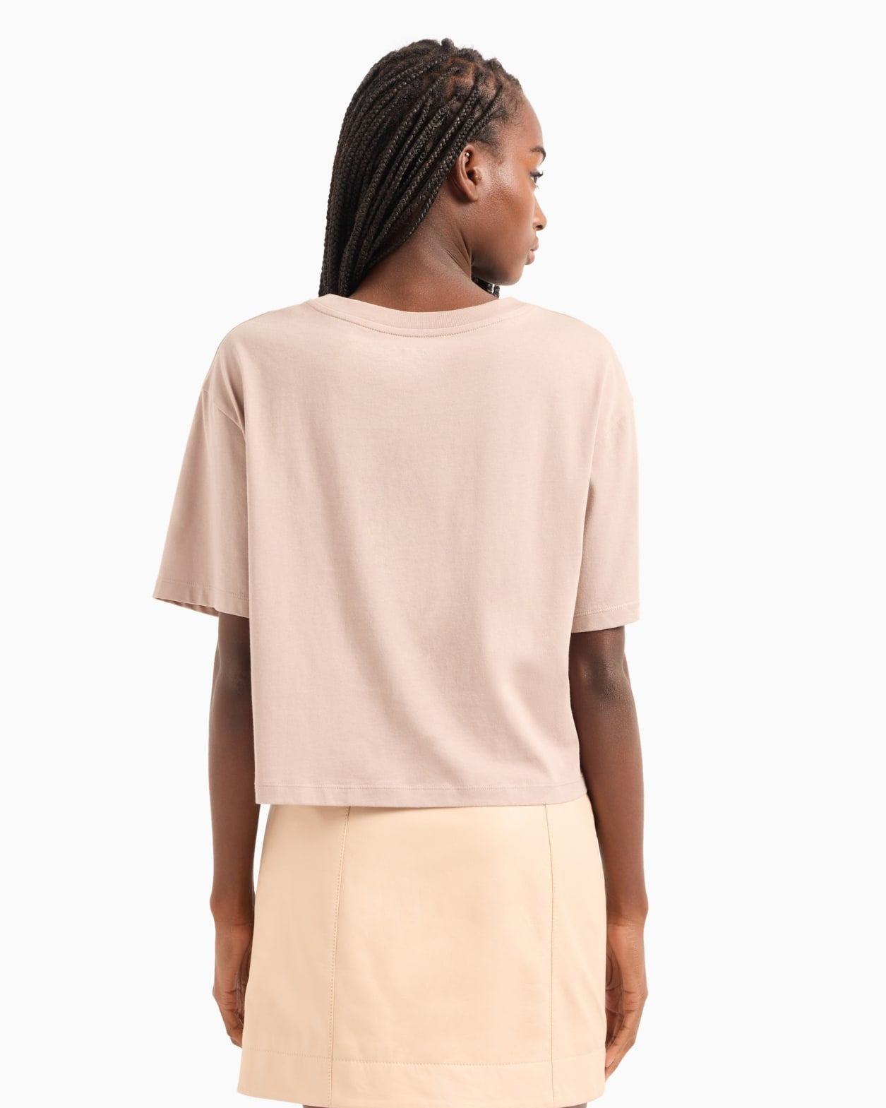 Cropped T-shirt with monogram logo in ASV cotton - HIPPO US Brands ARMANI EXCHANGE