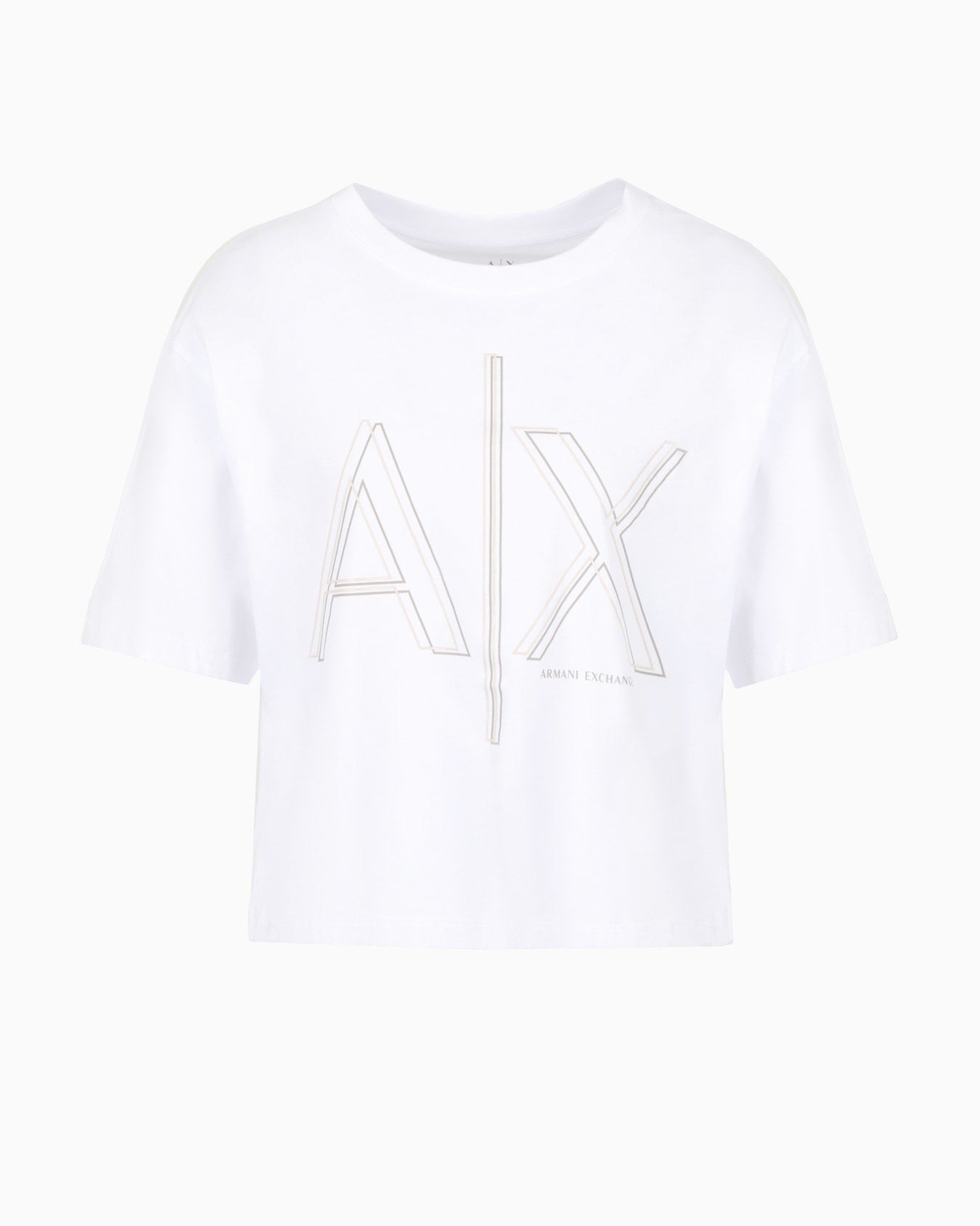 Cropped T-shirt with monogram logo in ASV cotton - HIPPO US Brands ARMANI EXCHANGE