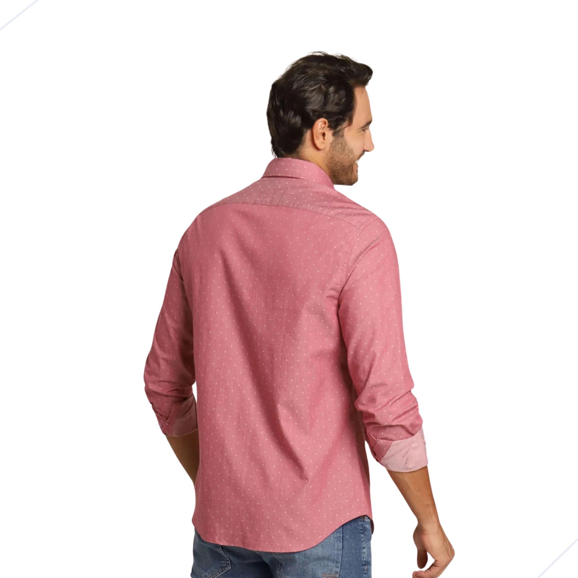 Tommy Hilfiger Slim Fit Printed Pink Shirt - HIPPO US Brands Tommy Hilfiger