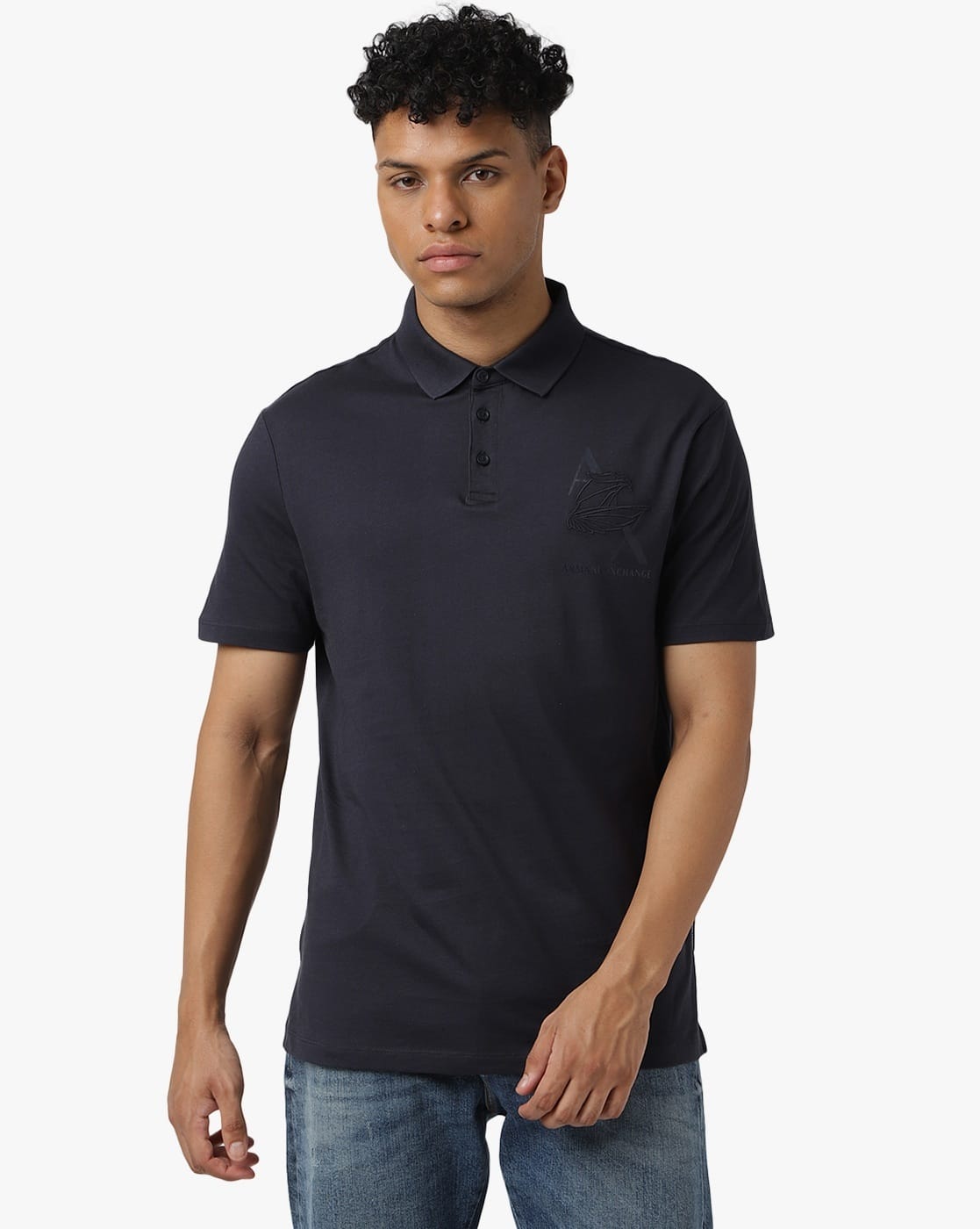 ARMANI EXCHANGE Regular Fit Polo T-Shirt With Eagle Logo