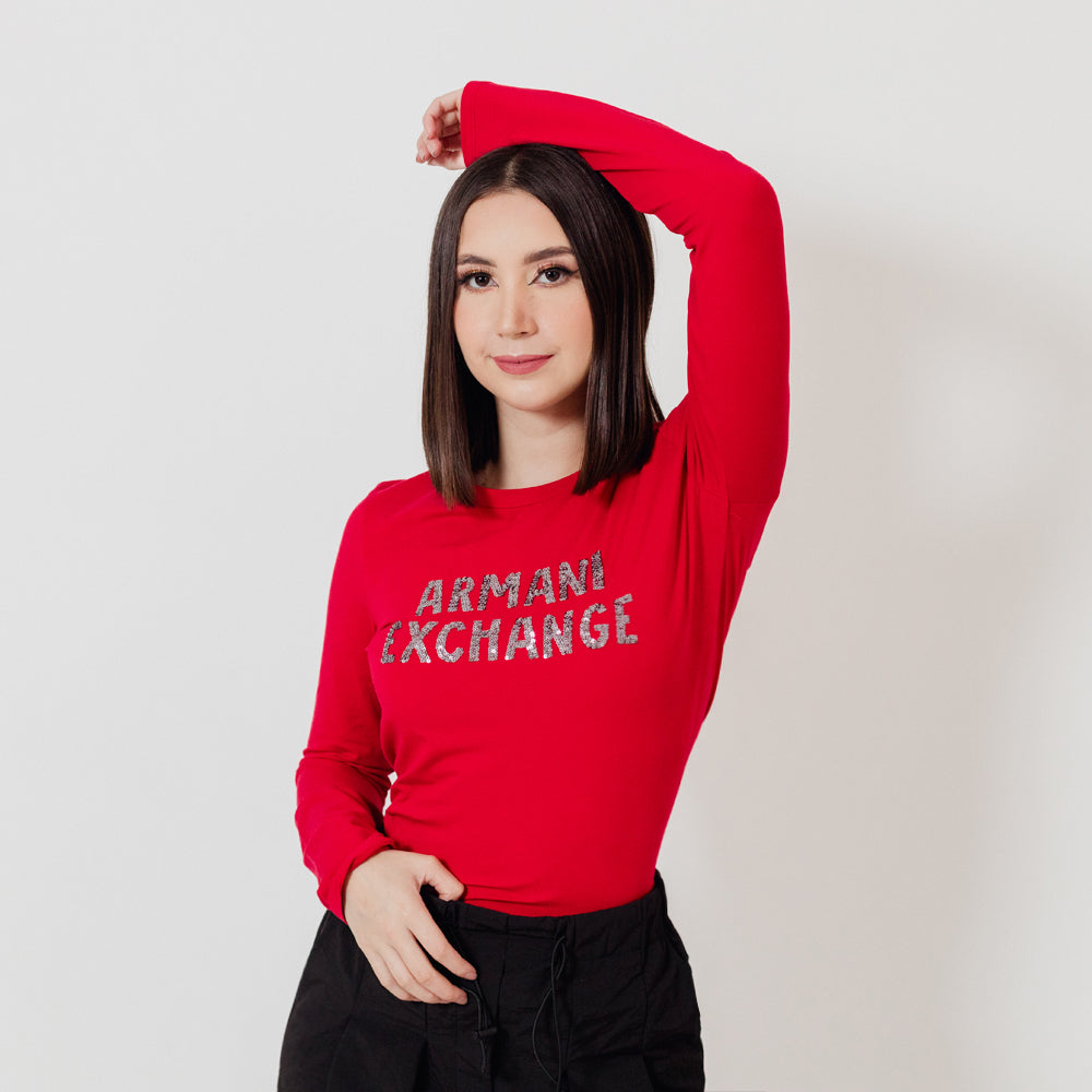 Armani Exchange Women's Long Sleeve Round T-shirt - SLIM FIT