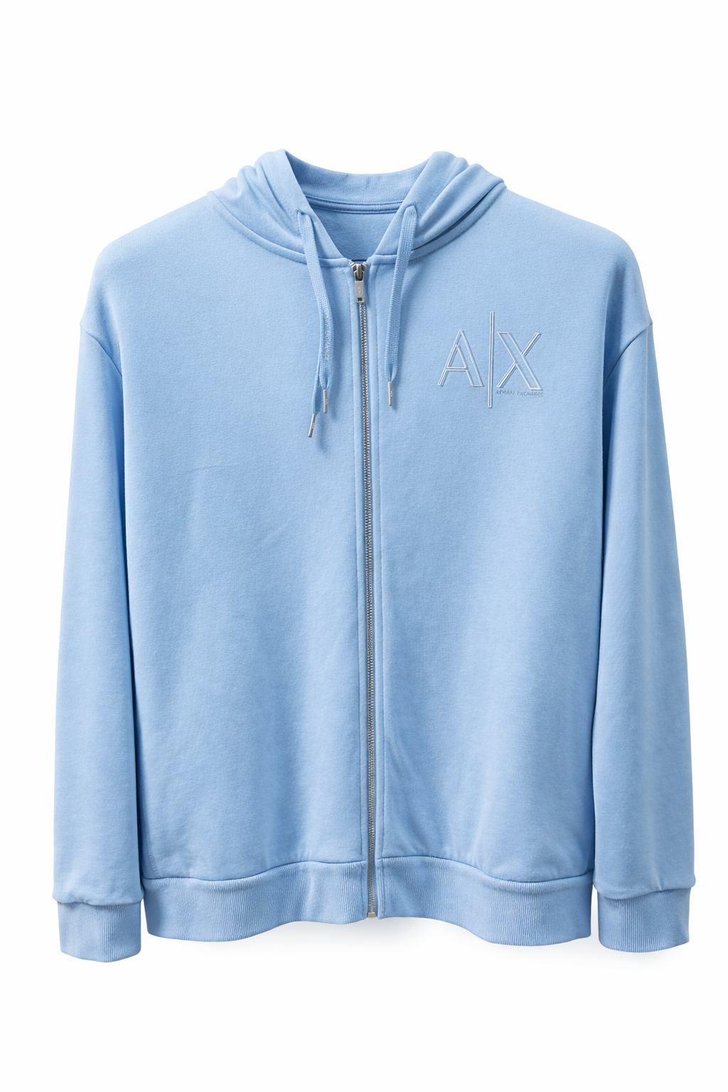 Armani Exchange Women's Metallic Logo Zip Up Hooded Sweatshirt