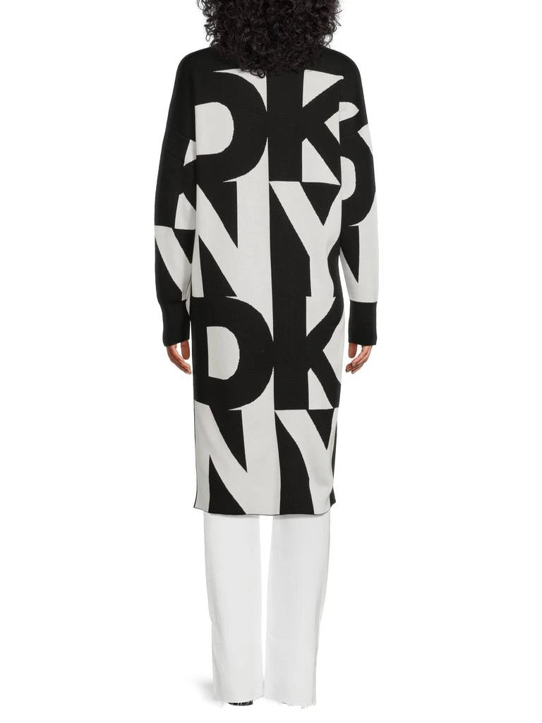 Dkny Women’s Monochrome Logo Open-Front Cardigan