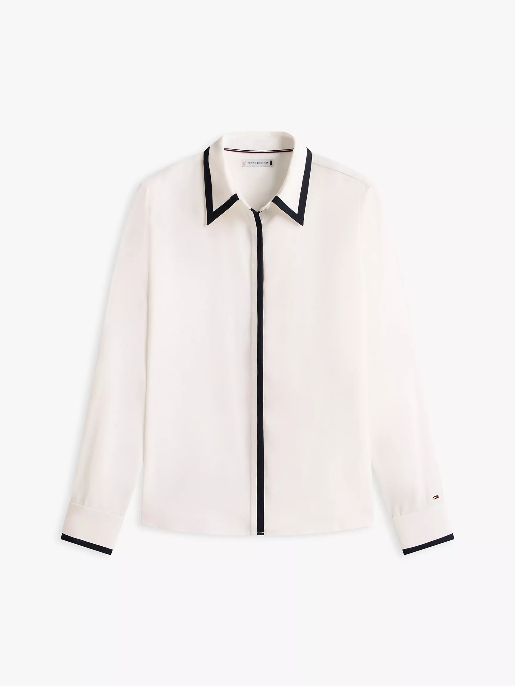 Tommy Hilfiger Long-Sleeve Contrast Crepe Shirt