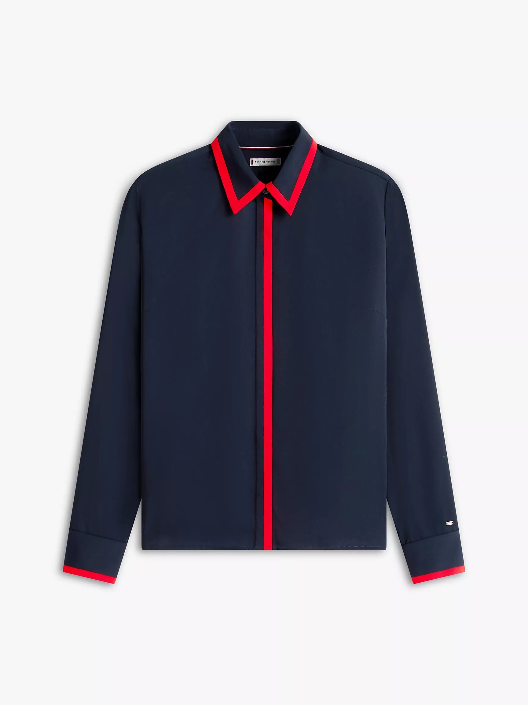Tommy Hilfiger Long-Sleeve Contrast Crepe Shirt