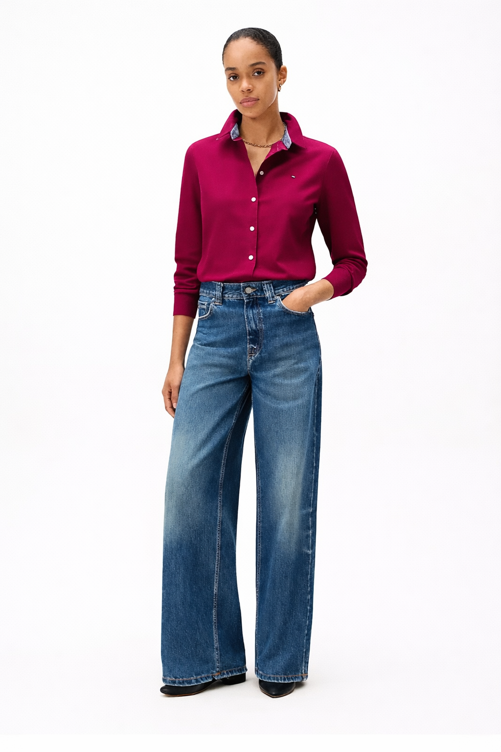 Tommy Hilfiger Women's Classic Fit Stretch Oxford Shirt - HIPPO US Brands Tommy Hilfiger