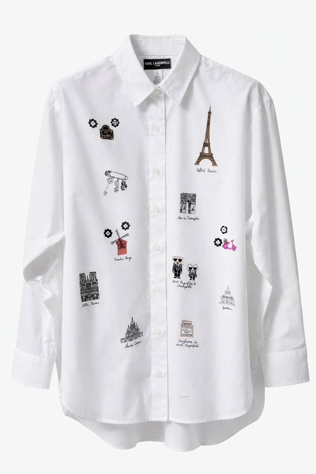Karl Lagerfeld Paris Women's Iconic Motif Shirt - HIPPO US Brands Karl Lagerfeld Paris