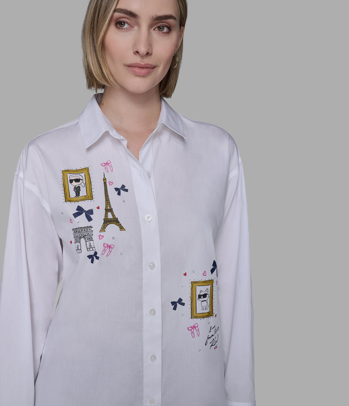 Karl Lagefeld Whimsy Poplin Shirt - HIPPO US Brands Karl Lagerfeld Paris