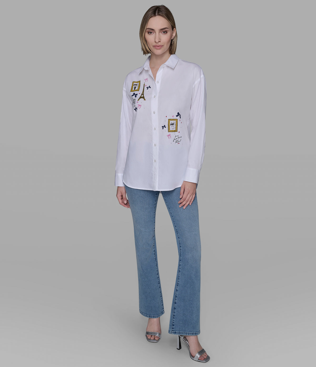 Karl Lagefeld Whimsy Poplin Shirt - HIPPO US Brands Karl Lagerfeld Paris