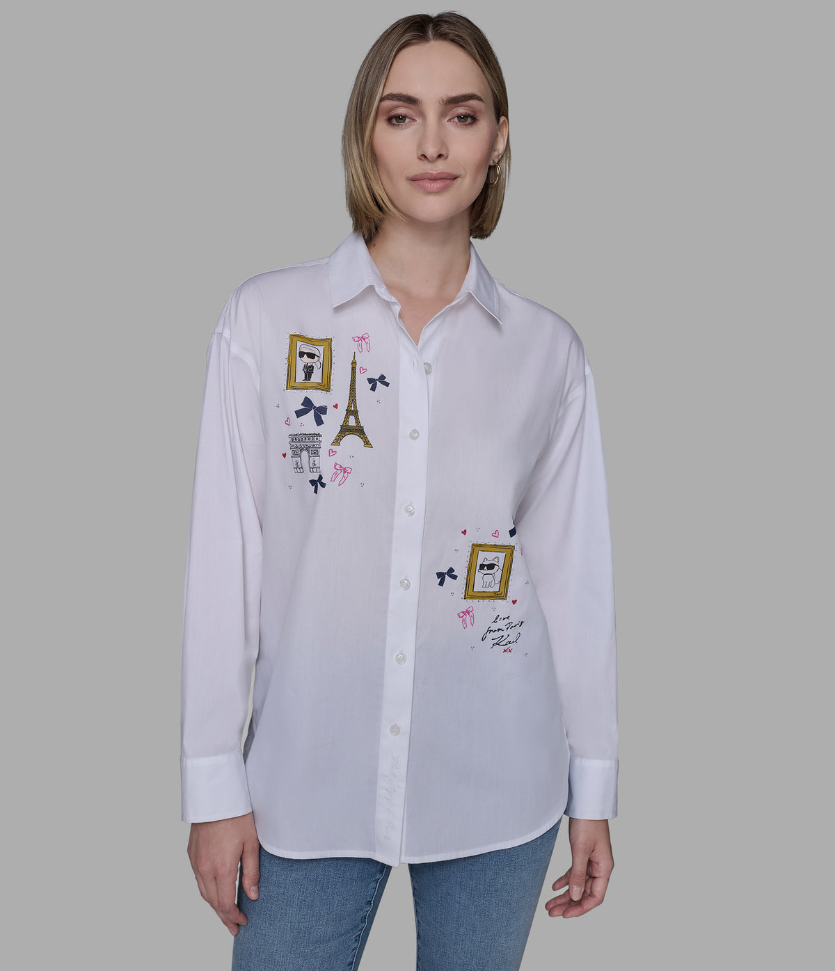 Karl Lagefeld Whimsy Poplin Shirt - HIPPO US Brands Karl Lagerfeld Paris