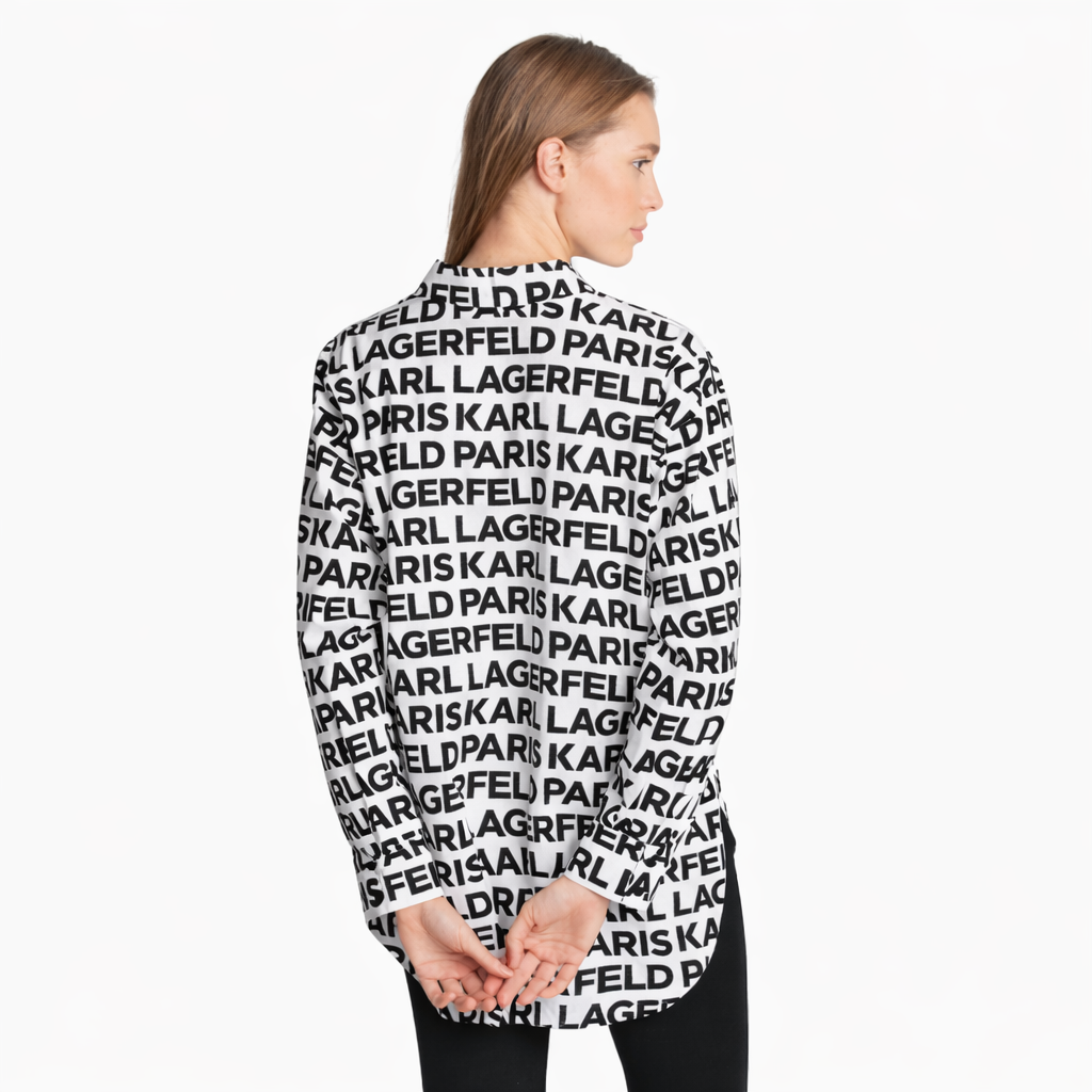 Karl Lagerfeld Paris Women's White/Black Button Front - HIPPO US Brands Karl Lagerfeld Paris