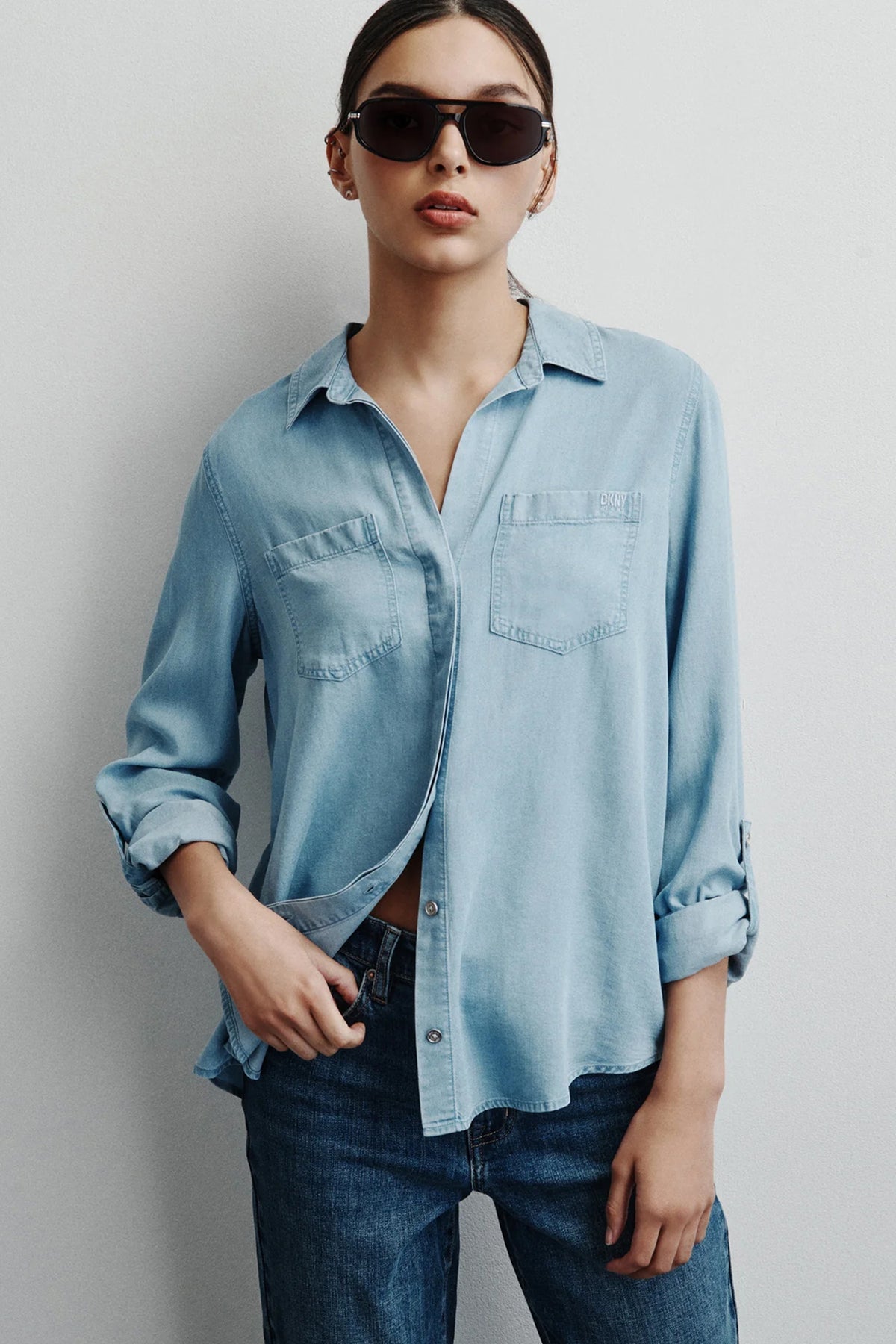 Dkny Split Back Button Front With Roll Tap - HIPPO US Brands DKNY