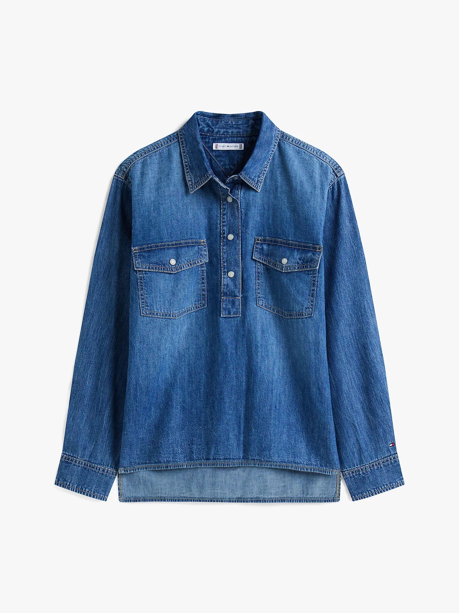 Tommy Hilfiger Women's Shirt Lightweight Denim Relaxed Fit