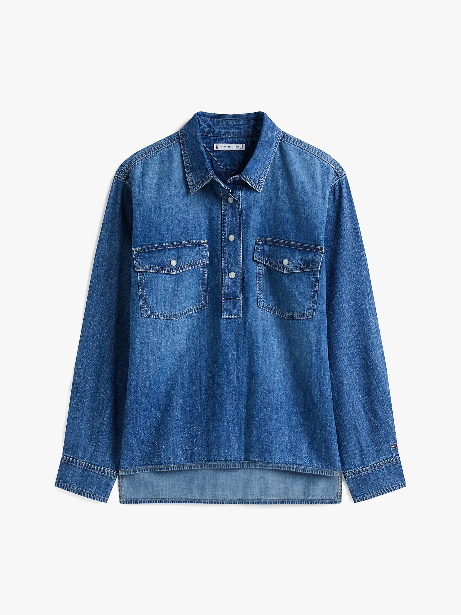 Tommy Hilfiger Women's Shirt Lightweight Denim Relaxed Fit - HIPPO US Brands Tommy Hilfiger