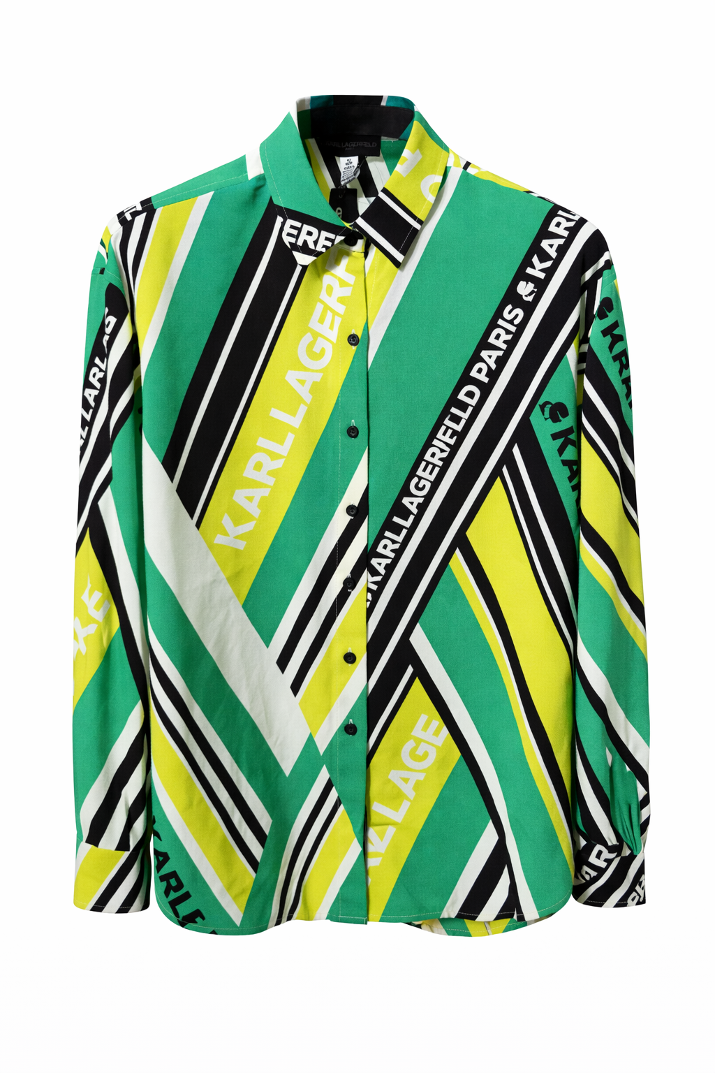 Karl Lagerfeld Paris Women's Striped Logo Oversized Shirt - HIPPO US Brands Karl Lagerfeld Paris