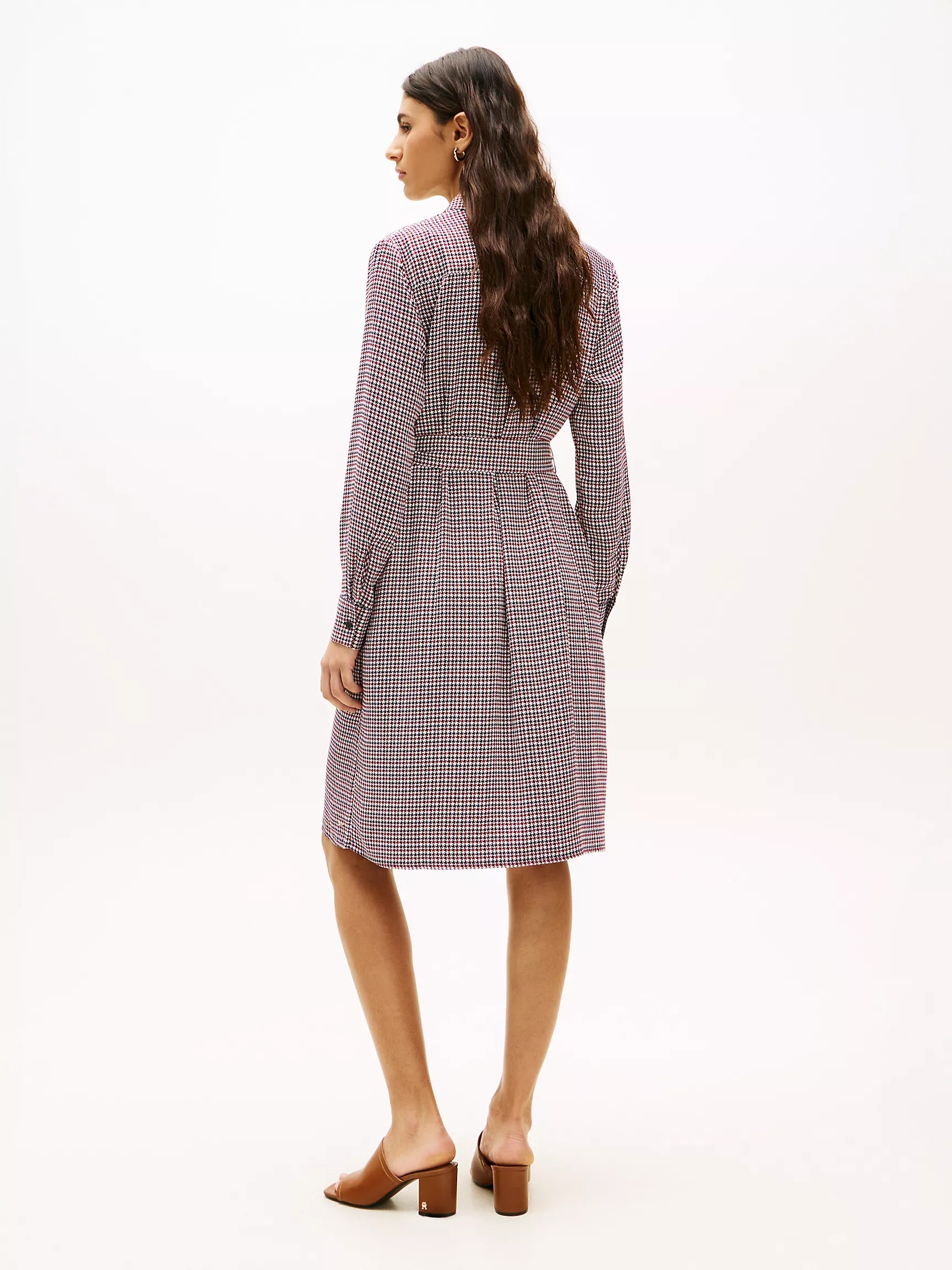 Tommy Hilfiger Houndstooth Belted Shirtdress - HIPPO US Brands Tommy Hilfiger