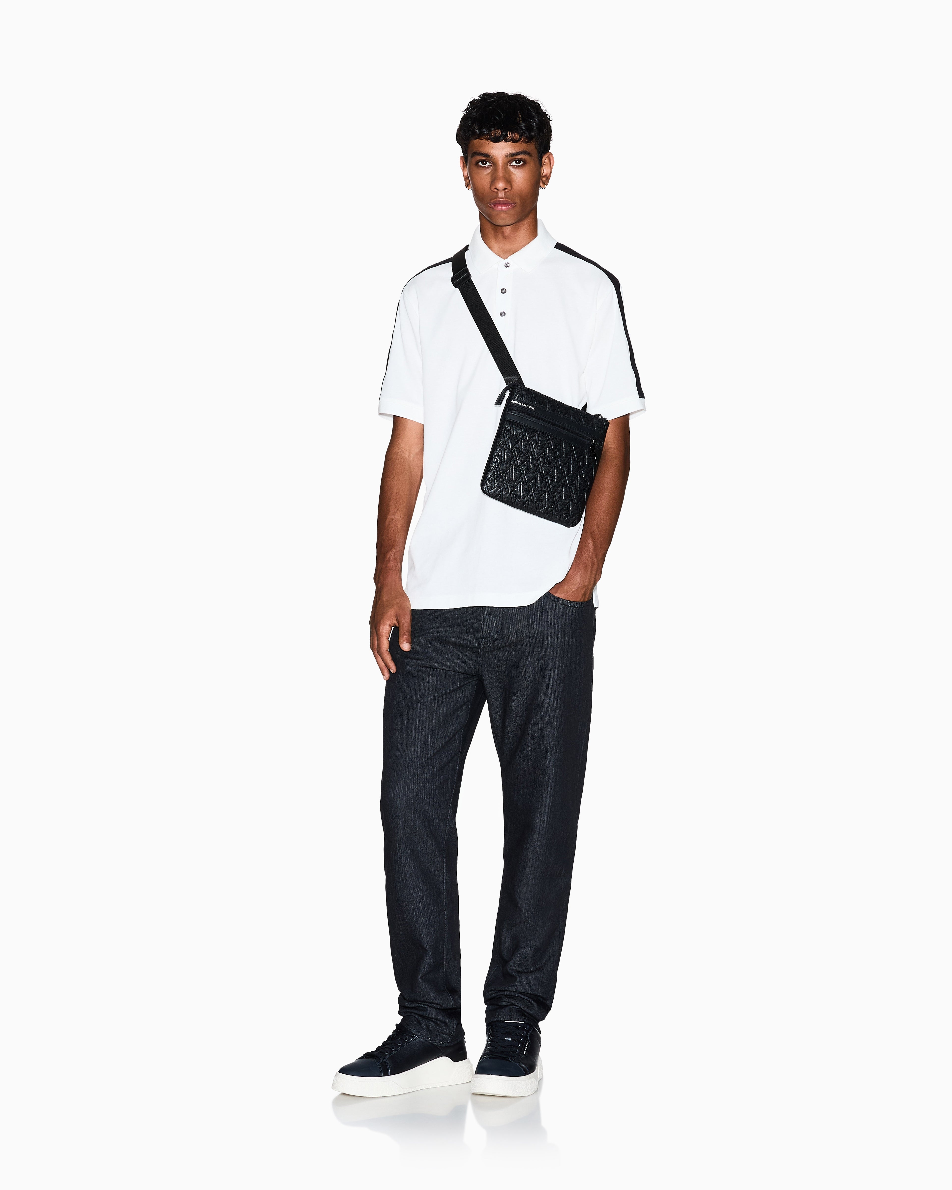 Armani Exchange Regular Fit Polo Shirt With Essential Tape Contrasting Trim - HIPPO US Brands ARMANI EXCHANGE