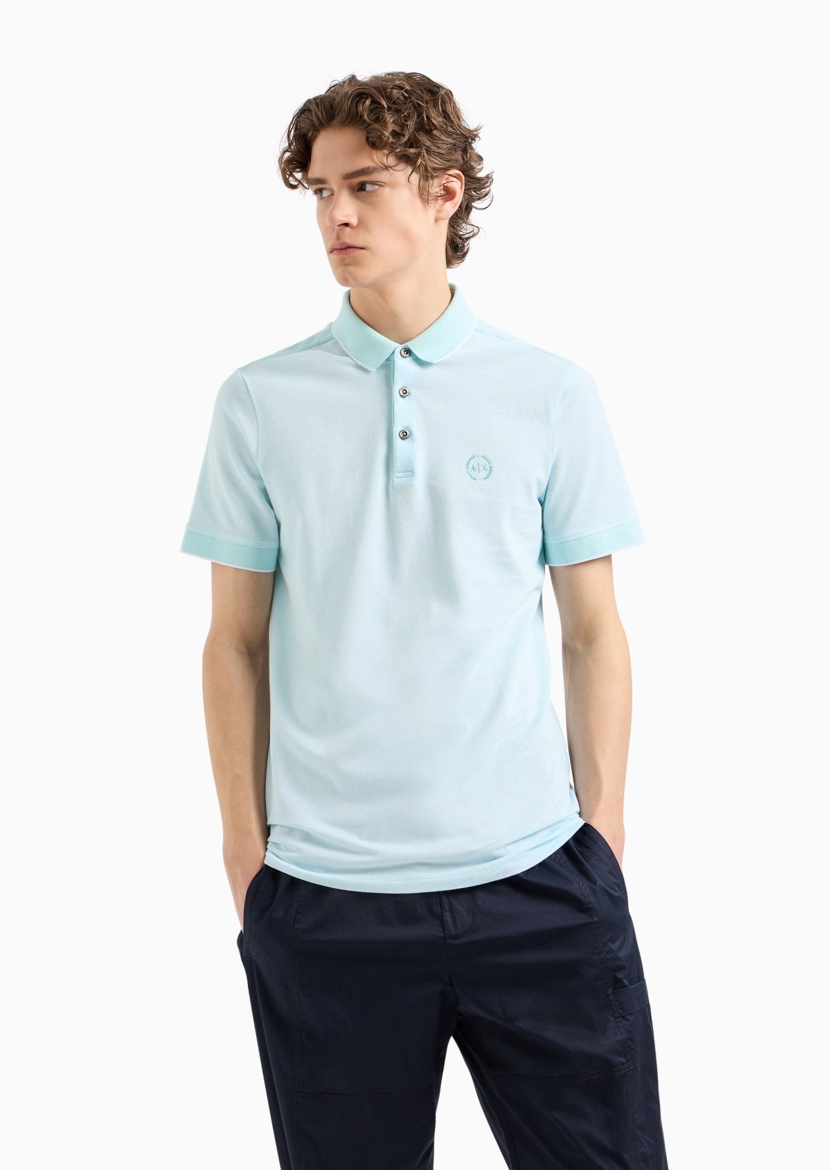 Armani Exchange Men's Slim Fit Cotton Piquet Heathered Polo - HIPPO US Brands ARMANI EXCHANGE