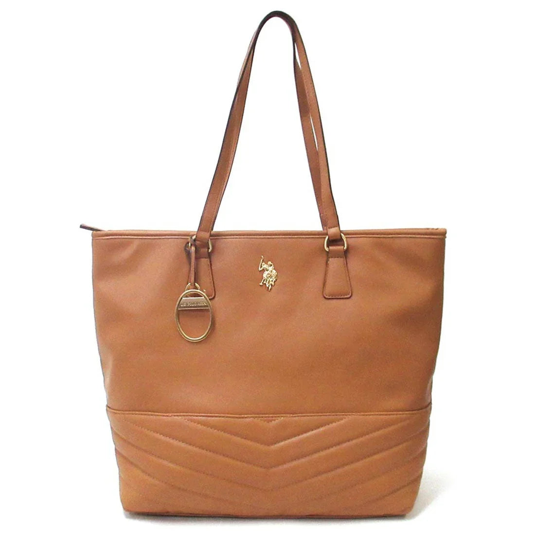 USPA Faux leather tote bag with V-stitching - HIPPO US Brands US. POLO ASSN
