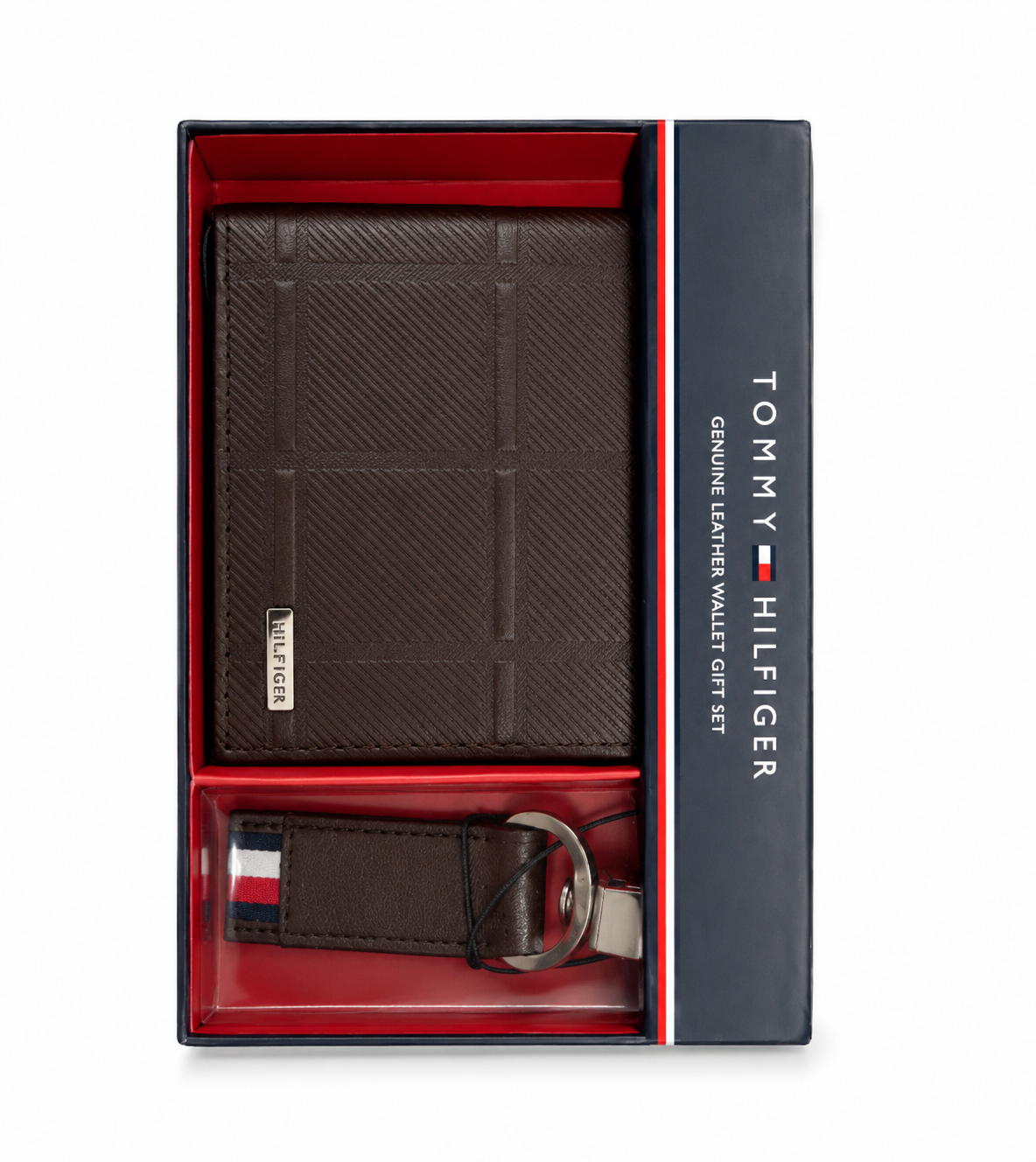 Tommy Hilfiger Men's Leather Wallet & Keychain gift Set