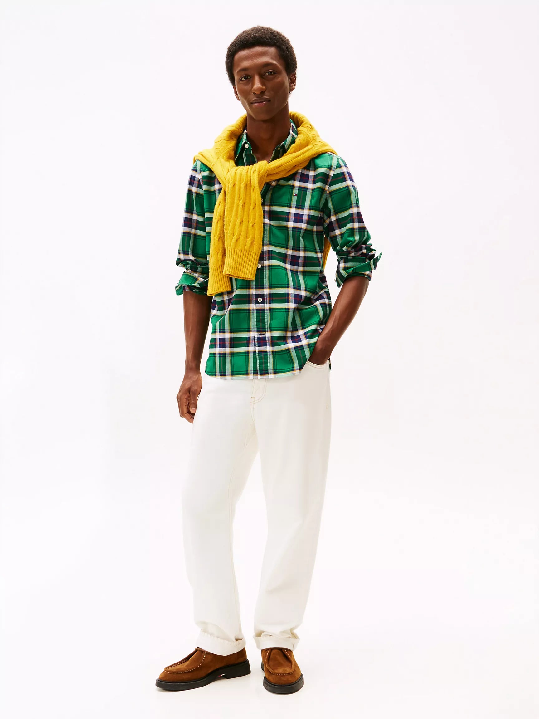 Tommy Hilfiger Regular Fit Plaid Stretch Oxford Shirt
