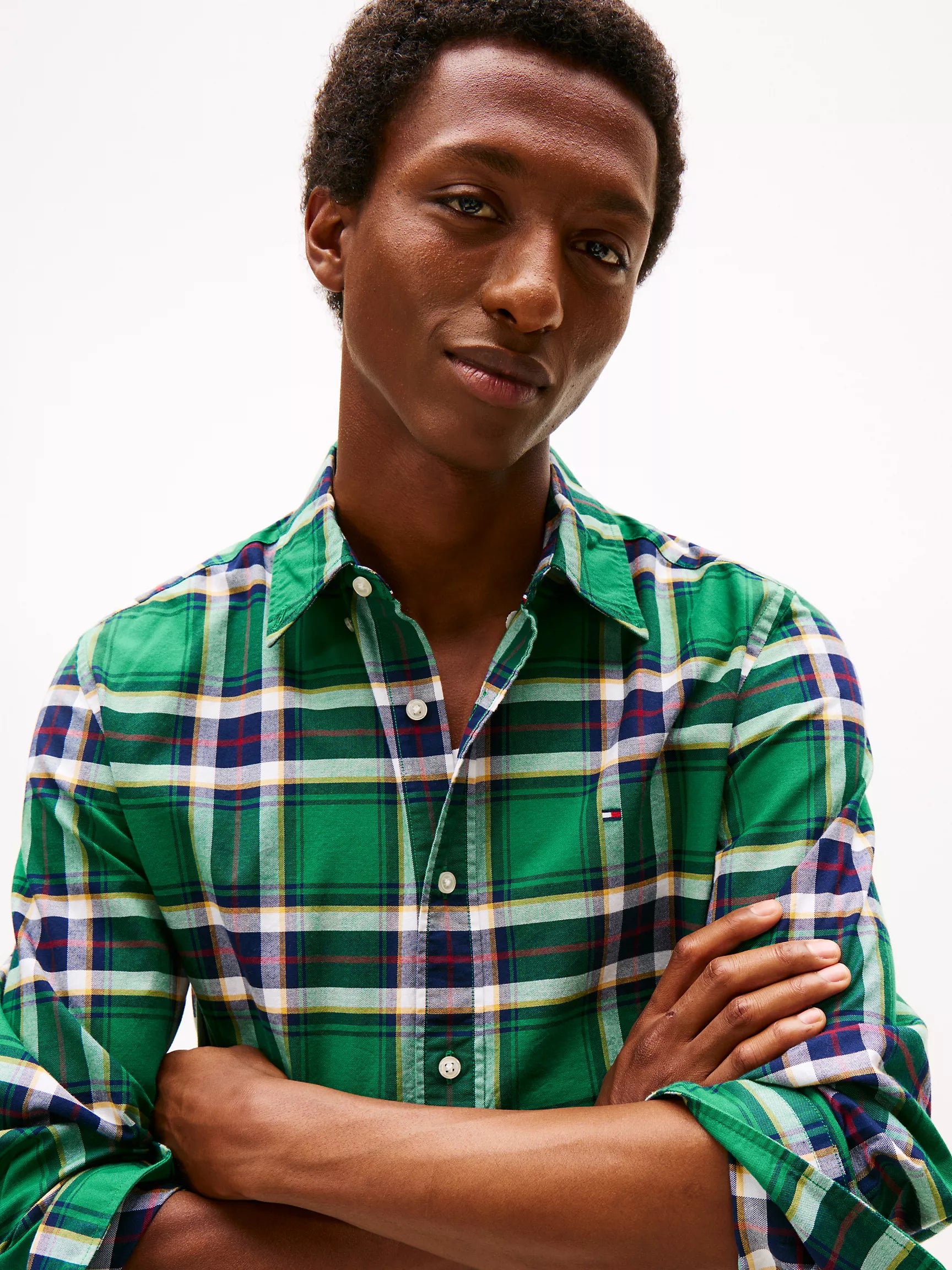 Tommy Hilfiger Regular Fit Plaid Stretch Oxford Shirt