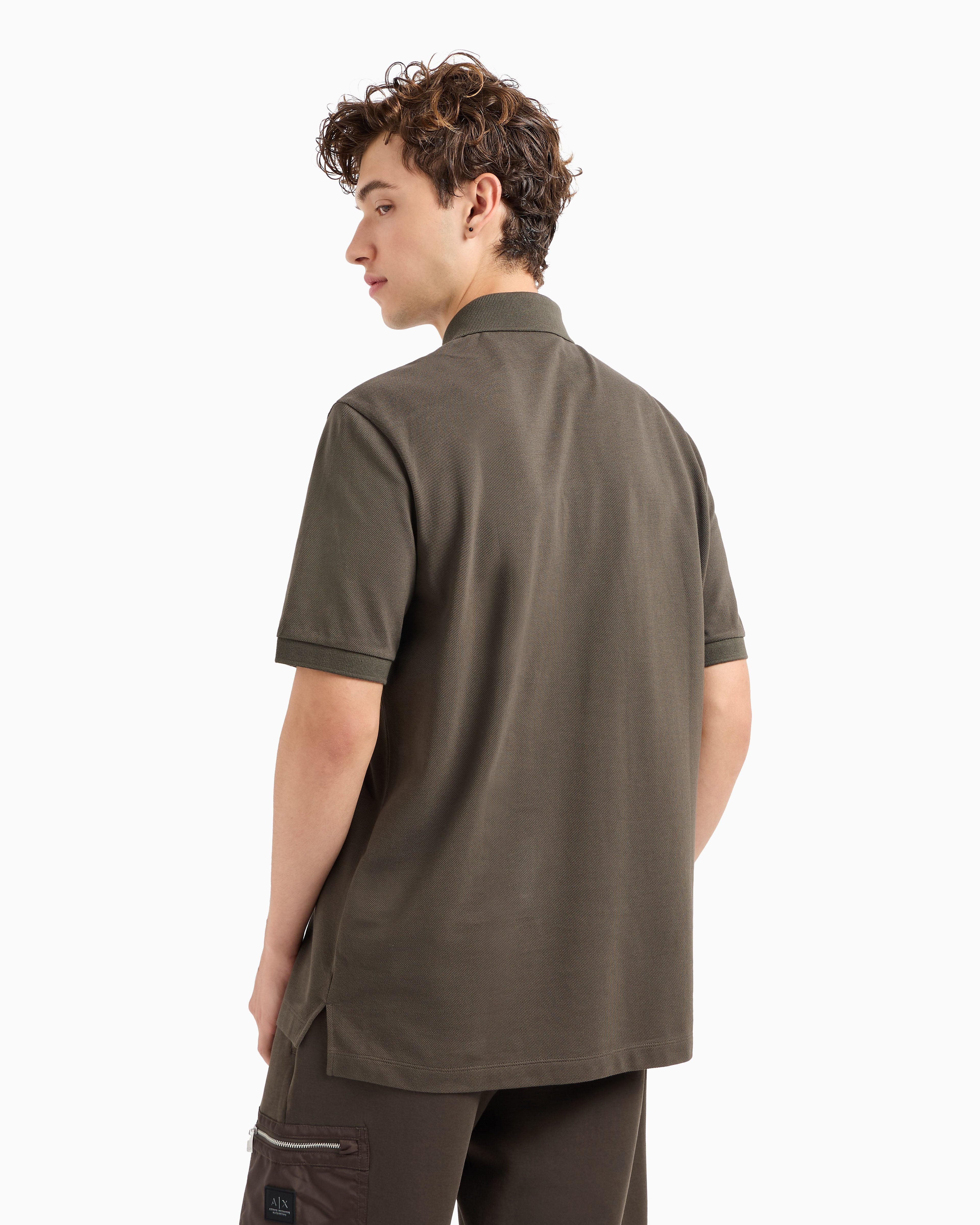 Armani Exchange Black Edition Regular Fit Black Olive Polo