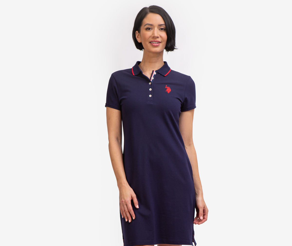 USPA Tipped Polo Dress