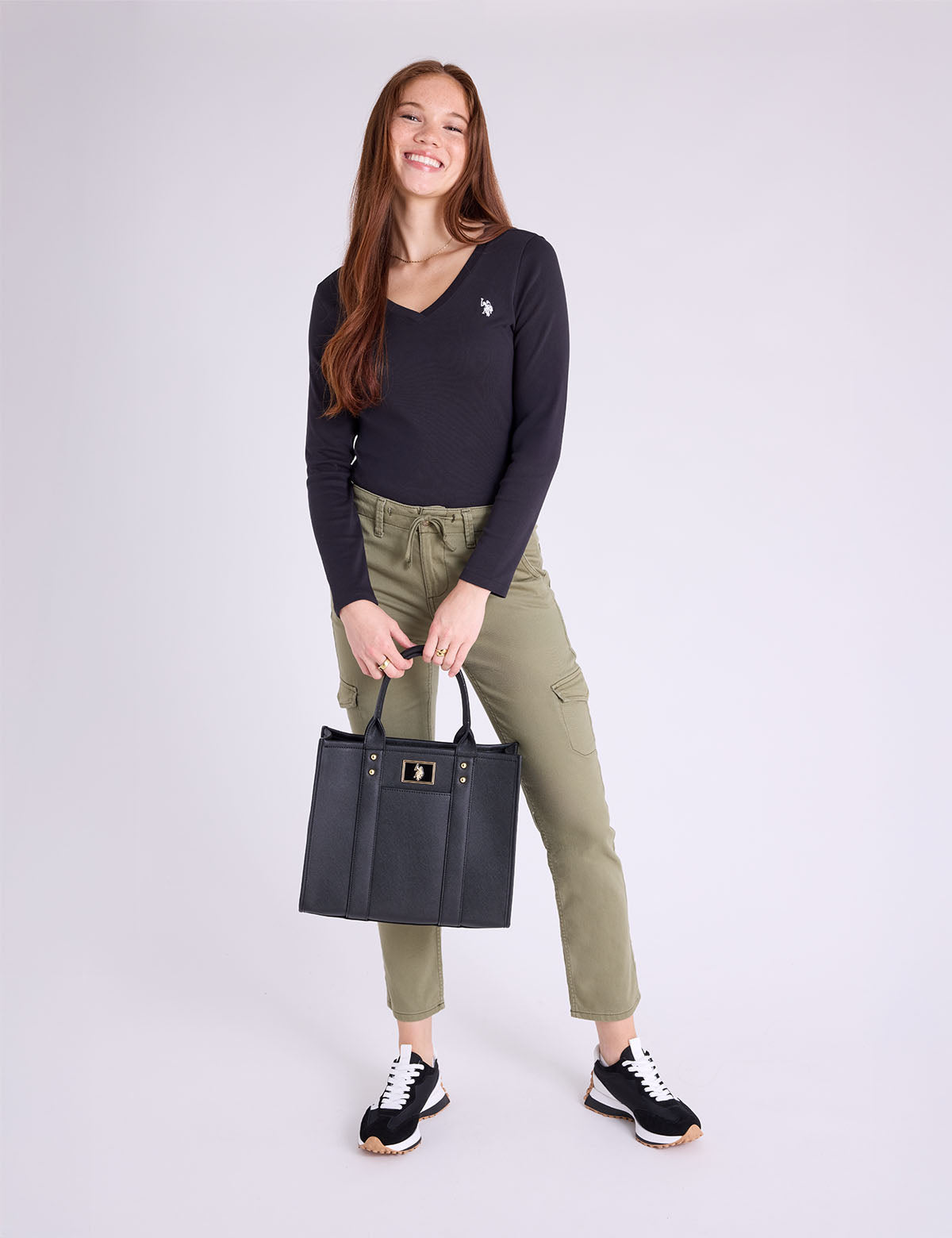 USPA Box Tote With Crossbody Strap